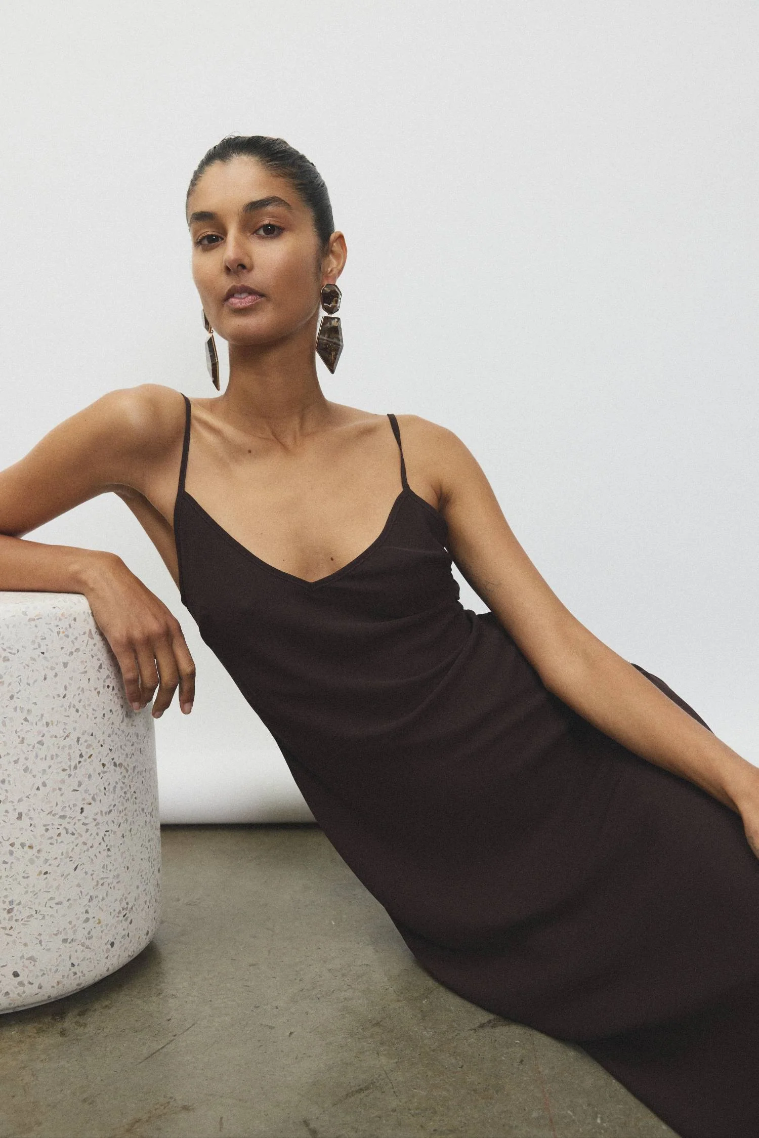 Georgette Maxi Dress // Chocolate
