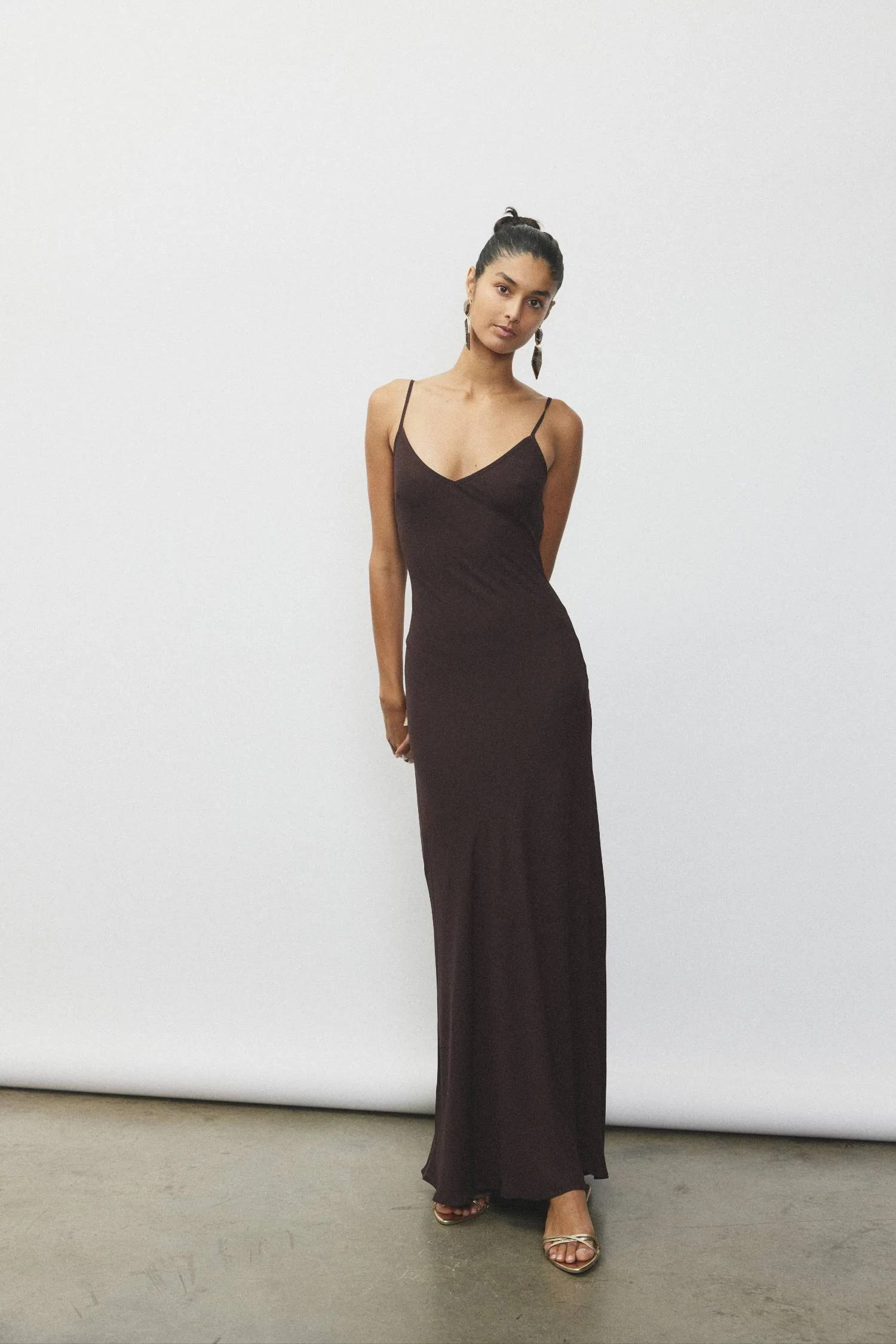 Georgette Maxi Dress // Chocolate