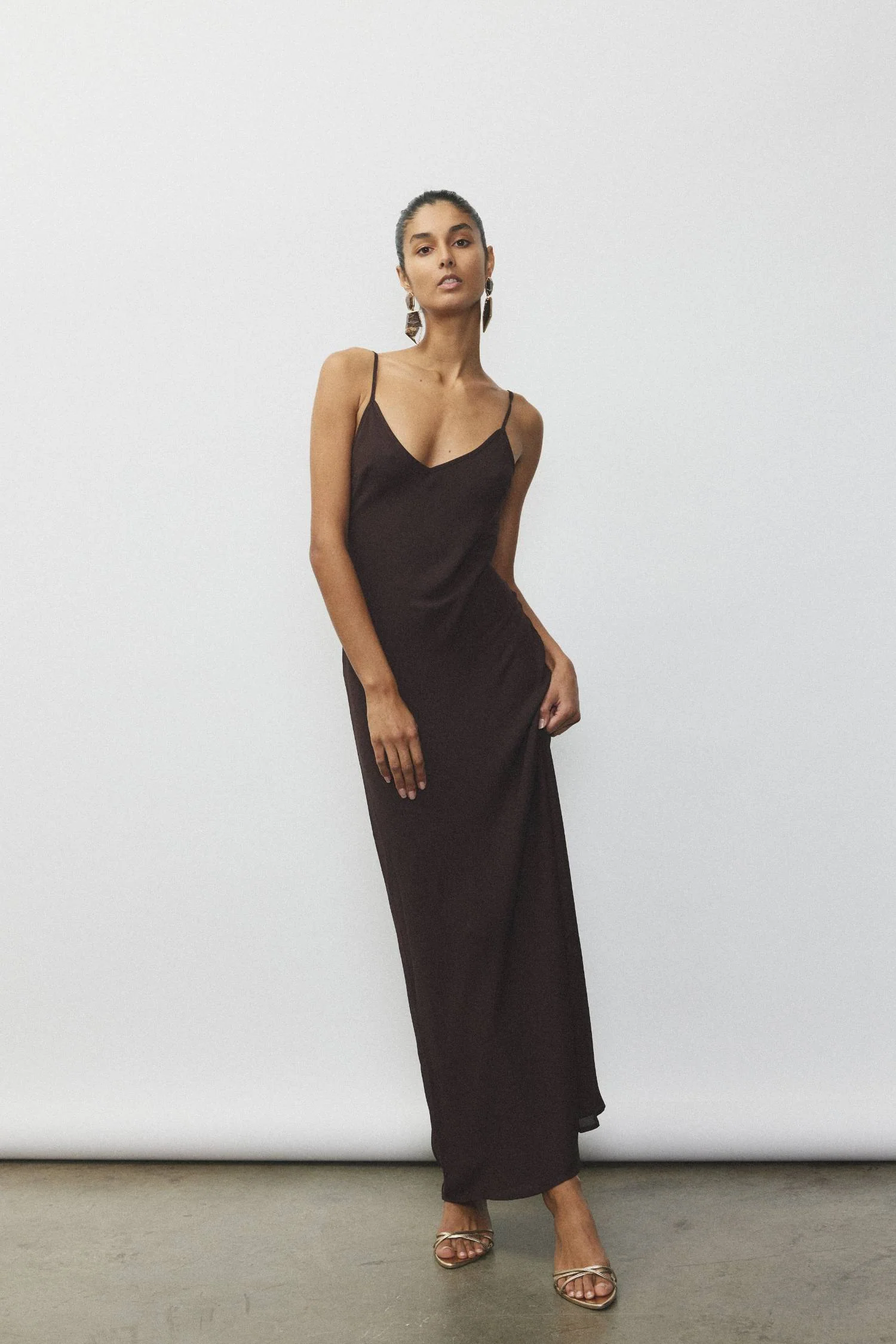 Georgette Maxi Dress // Chocolate