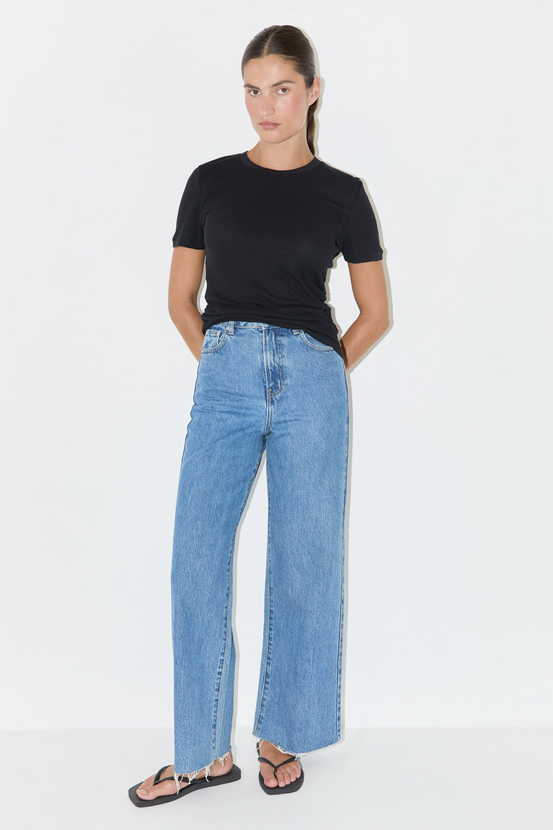 Rib Hemp Jersey T-shirt // Black