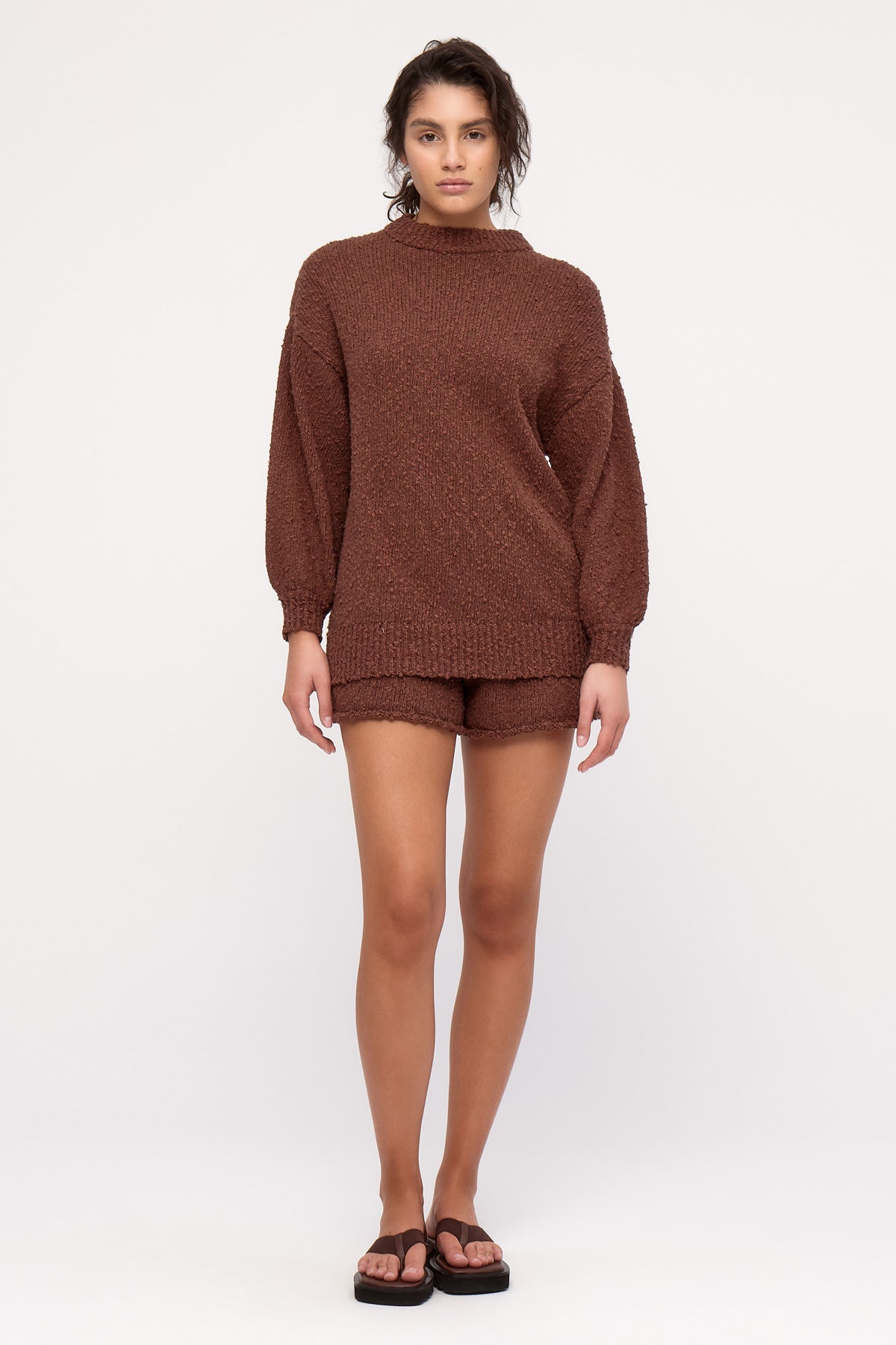 Boucle Knit Jumper // Carob