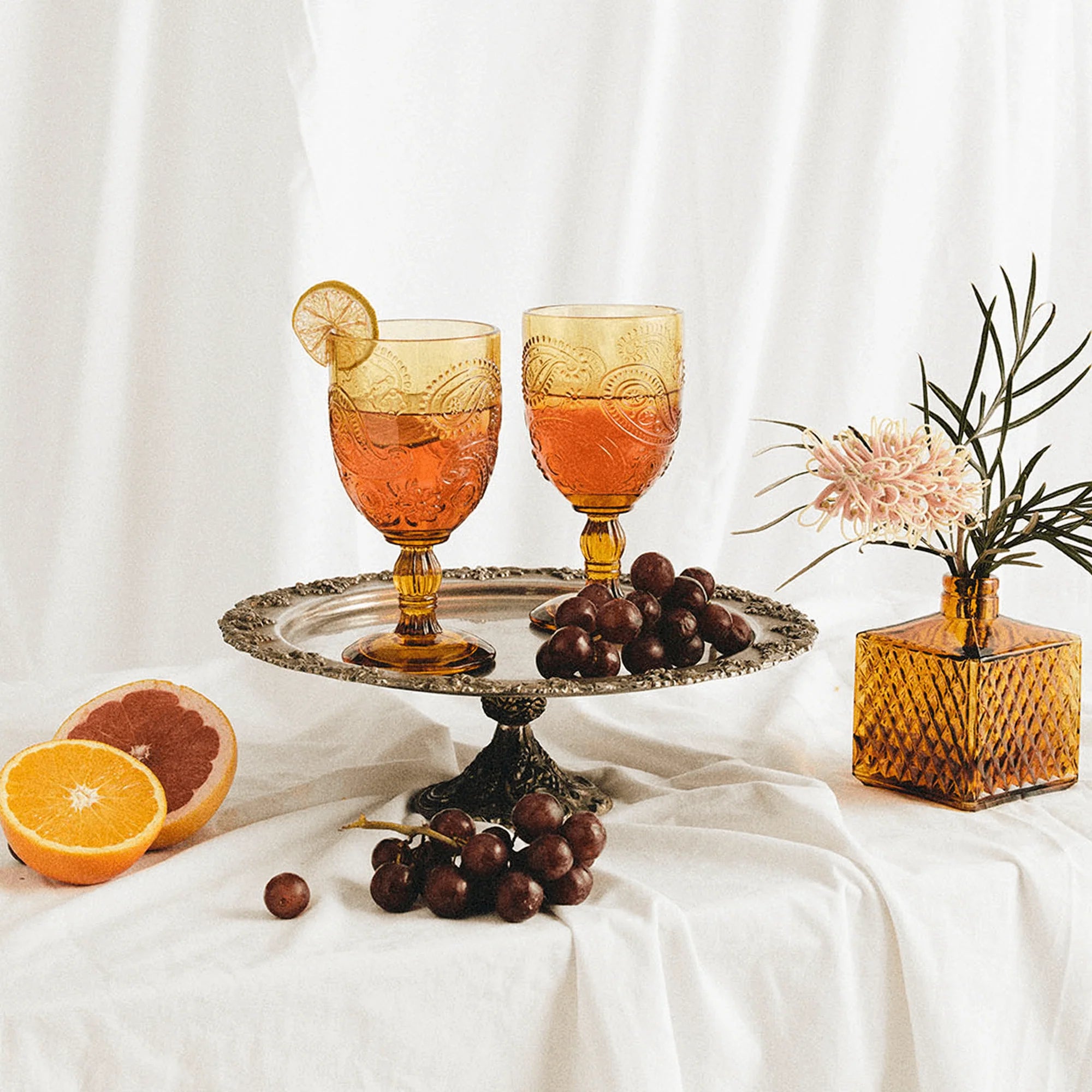 Goblet Set of 2 // Amber