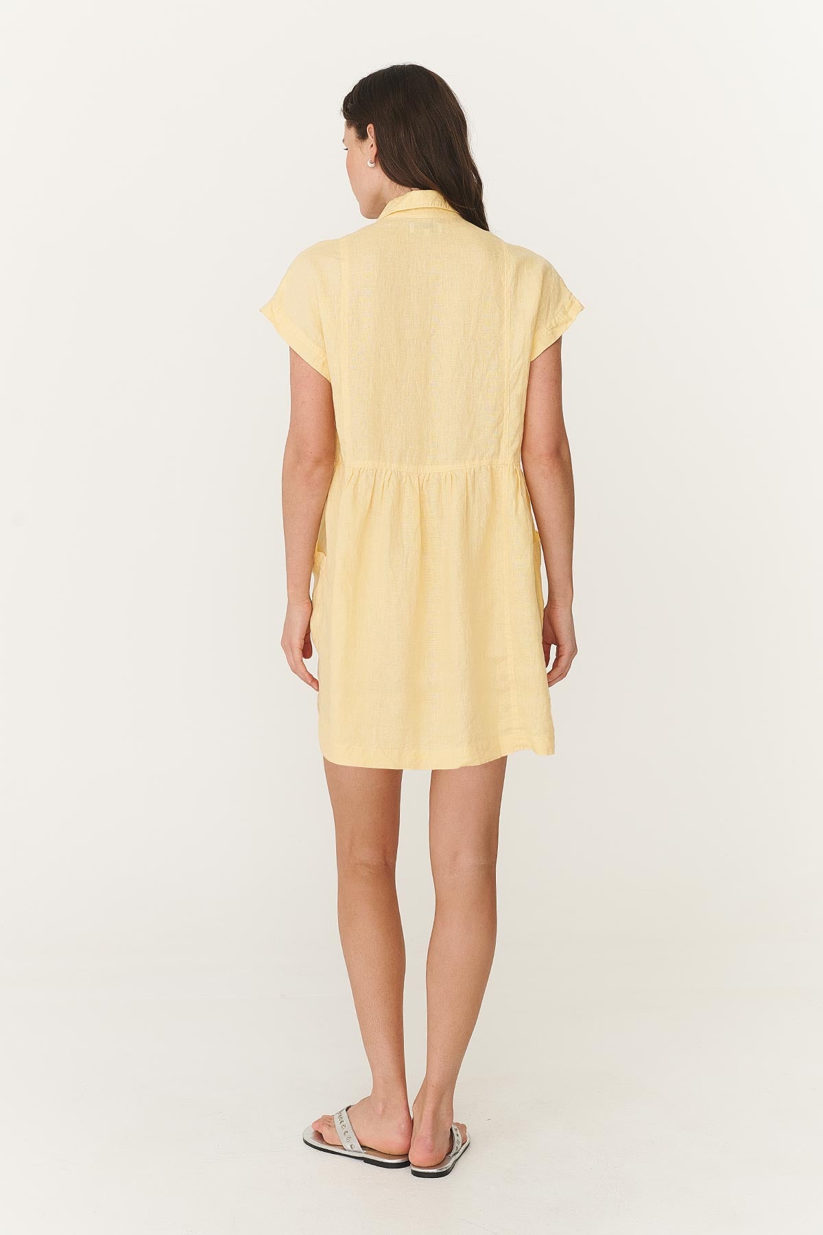 Gina Linen Mini Dress // Lemon