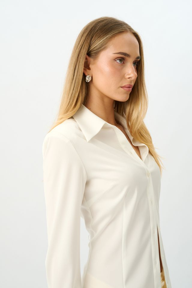 Structured Shirt // White Satin