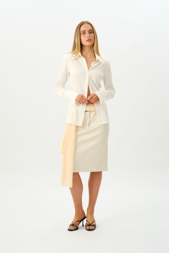 Structured Shirt // White Satin