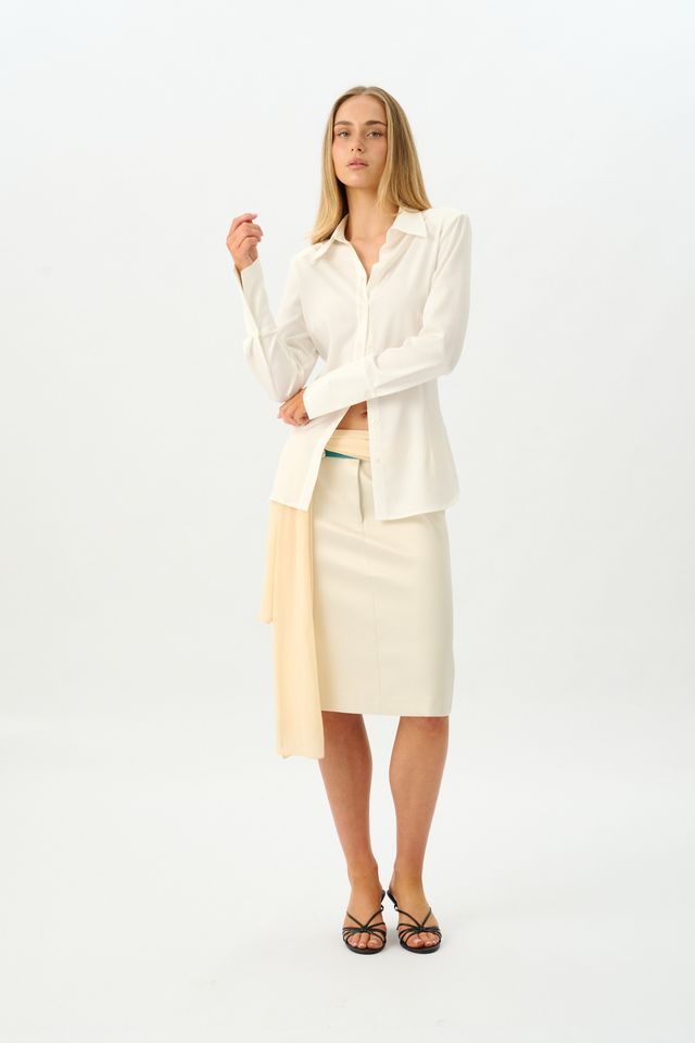 Structured Shirt // White Satin