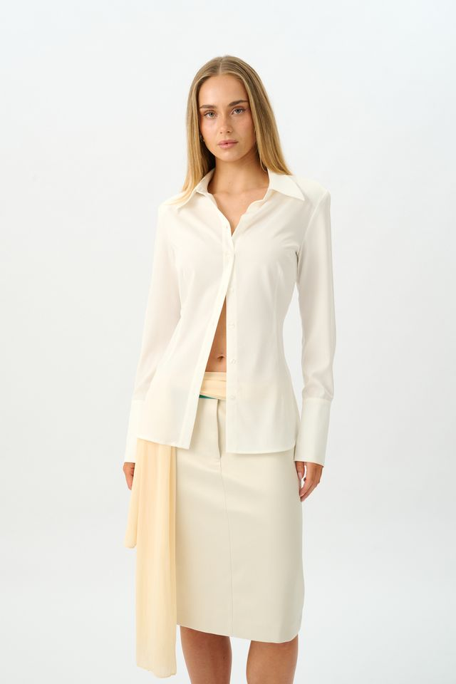 Structured Shirt // White Satin