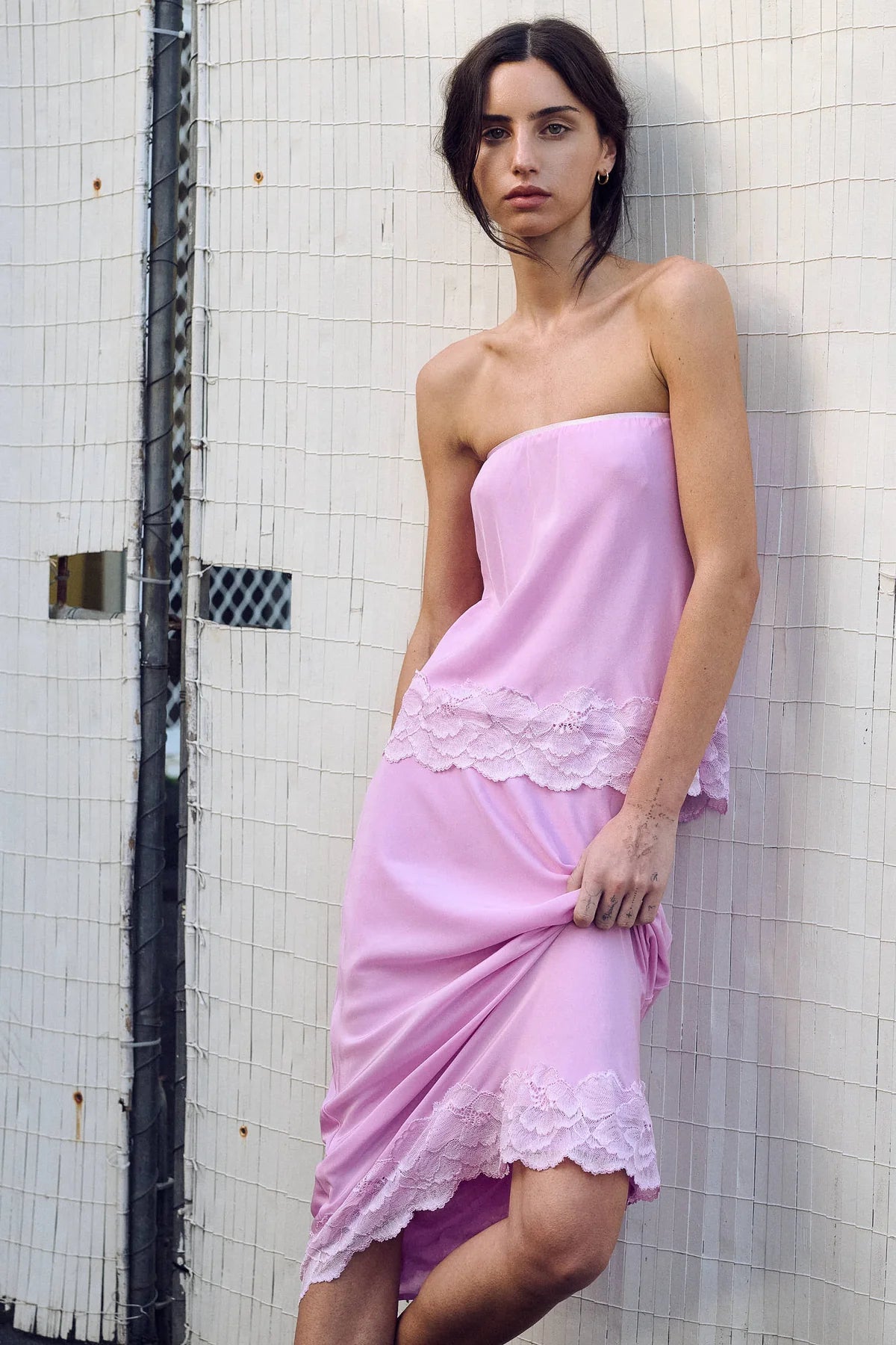 Marina Silk Mini Skirt // Orchid Pink