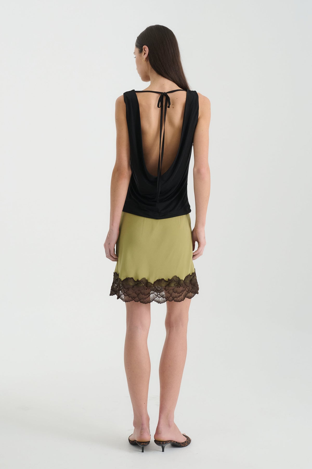 Marina Silk Mini Skirt // Pistachio