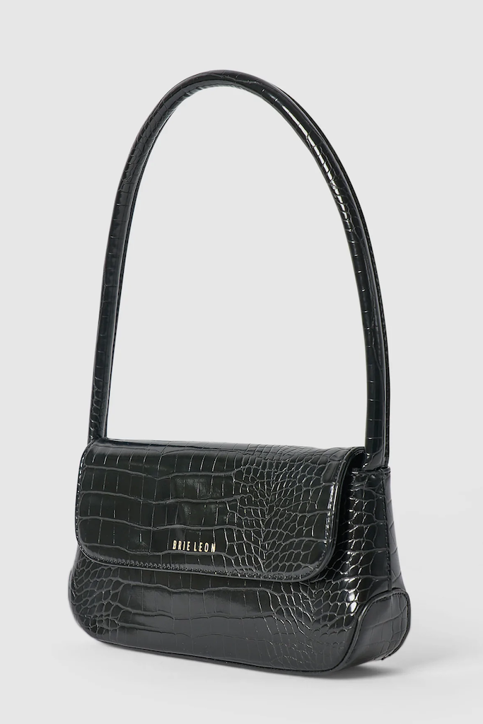 Mini Camille Bag // Black Brushed Recycled Croc