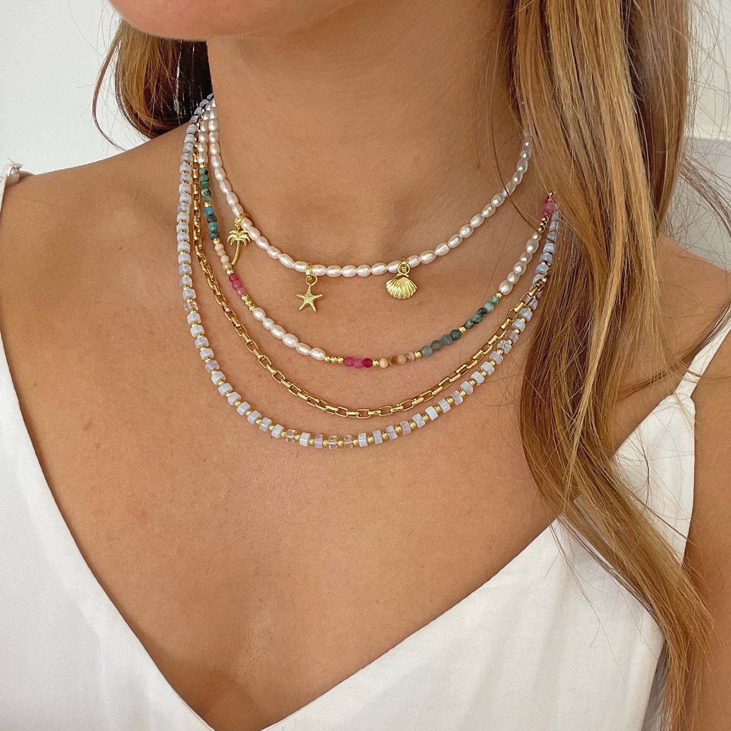 Moana Gemstone &amp; Pearl Necklace