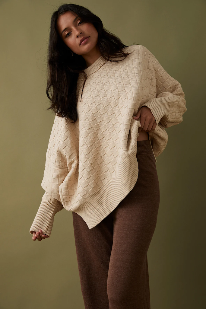 Sierra Organic Knit Sweater // Oat
